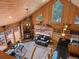 Spacious open-concept living area with vaulted ceilings, fireplace, and natural light, perfect for relaxation at 451 Harris Dr, Idaho Springs, CO 80452