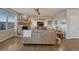 Cozy living room with a stone fireplace and comfortable furniture at 145 Kettle Valley Way, Monument, CO 80132