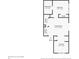 First floorplan of the unit detailing kitchen, living room, bathroom, and bedroom dimensions at 4656 S Dillon Ct # D, Aurora, CO 80015