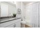 Charming bathroom features a single sink vanity, and a shower with a tub combo at 7202 S Valleyhead Ct, Aurora, CO 80016