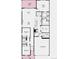 Detailed floorplan showcasing the layout of the home including the kitchen, bedrooms, and garage at 3411 N Denali St, Aurora, CO 80019