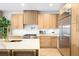 Bright, updated kitchen with modern appliances, white countertops, and light wood cabinetry at 265 S Monroe St, Denver, CO 80209