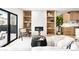 Bright living room featuring a modern fireplace, sleek furniture, and seamless access to the outdoor patio at 265 S Monroe St, Denver, CO 80209