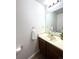 Half bathroom with vanity and white countertops at 1240 S Flower Cir # A, Lakewood, CO 80232