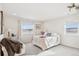 Bright bedroom featuring ample natural light, plush carpet, neutral walls and views of surrounding landscape at 3197 Cool Meadow Pl, Castle Rock, CO 80104