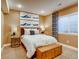 Basement bedroom with window, neutral wall colors, and ample natural light at 4616 Girardot Pt, Castle Rock, CO 80104