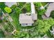 Birds eye view of a single Gathering home, showing the garden, landscaping and charming back yard at 5185 W Fair Pl, Littleton, CO 80123