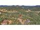 Scenic aerial view of a home surrounded by lush forest, highlighting its private location and wooded landscape at 7790 S Homesteader Dr, Morrison, CO 80465