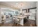 Modern kitchen with large island and stainless steel appliances at 10535 Starglow Ct, Highlands Ranch, CO 80126