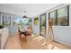 Sunlit dining area with hardwood floors, modern windows, and a stylish table set at 1485 S Jasmine Way, Denver, CO 80224
