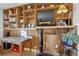 Cozy study with built-in wooden shelving and a workspace at 2825 Elm Ave, Boulder, CO 80305