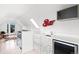 Loft bar area features modern cabinets, sink, bar refrigerator, and mounted television at 3540 Pecos St, Denver, CO 80211