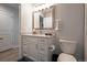 Bright bathroom with white vanity, modern fixtures, and a neutral color palette, perfect for a fresh, clean feel at 1750 E Noble Pl, Centennial, CO 80121