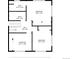 Upstairs floor plan with the bedroom and bathroom layout, including dimensions at 1750 E Noble Pl, Centennial, CO 80121
