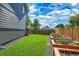 Backyard garden area features a well-maintained lawn and a raised flowerbed at 1750 E Noble Pl, Centennial, CO 80121