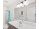 Bathroom with a vanity, mirror, and shower/tub combo at 21792 Silver Meadow Ln, Parker, CO 80138