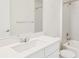 Bathroom with white cabinets, sink, shower and tub at 5682 N Galena St, Denver, CO 80238