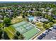 Aerial shot of community amenities; pool, tennis courts, playground, and surrounding neighborhood at 18159 E Crestline Cir, Centennial, CO 80015