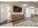 Finished basement featuring a entertainment center and an open layout at 18159 E Crestline Cir, Centennial, CO 80015