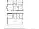Two floor plans showcasing layout including bedrooms, kitchen, bathrooms, living spaces at 18159 E Crestline Cir, Centennial, CO 80015