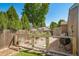 Backyard garden area with raised planters, gravel ground cover, and a surrounding fence at 18159 E Crestline Cir, Centennial, CO 80015