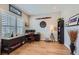 Dedicated home office space with modern desk, built-in shelves, and natural light at 5668 Shadescale Way, Castle Rock, CO 80104