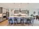 Modern kitchen with a large island, stainless steel appliances, and pendant lighting at 5668 Shadescale Way, Castle Rock, CO 80104