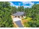 Aerial view of a beautiful home nestled among mature trees, with a circular driveway, and lush, green surroundings at 8280 Bannock Dr, Larkspur, CO 80118