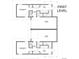 First level floorplan showing garages and office/bedrooms with bathrooms at 10157 W 38Th Ave, Wheat Ridge, CO 80033