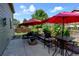Outdoor patio with tasteful furniture, a grill, and a fire pit for cozy outdoor living at 9046 Sandpiper Dr, Frederick, CO 80504