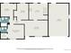 Detailed floor plan showing layout of bedrooms, kitchen, living room, garage, and bathrooms at 726 Mobile St, Aurora, CO 80011