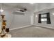 Carpeted basement with recessed lighting, neutral walls, and window with shades at 7823 E 130Th Pl, Thornton, CO 80602