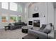 Bright living room featuring large windows, a modern fireplace, and comfortable seating at 14075 Willow Wood Ct, Broomfield, CO 80020