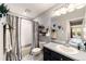 Well-lit bathroom featuring modern fixtures and stylish décor at 1140 Magic Lamp Way # 4, Monument, CO 80132