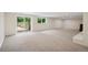 Finished basement with walkout access, carpet, fireplace, and natural light at 5653 E Southmoor Cir, Englewood, CO 80111