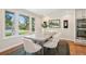 Bright dining room with large windows, features a modern table setting, and natural lighting, perfect for entertaining at 5653 E Southmoor Cir, Englewood, CO 80111