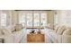 A bright living room featuring hardwood floors, matching sofas and a decorative coffee table at 5700 S Steele St, Greenwood Village, CO 80121