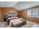 Comfortable bedroom is staged with contemporary décor and lots of natural light at 5130 S Wenatchee St, Aurora, CO 80015