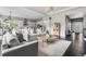 Bright and airy living room leading to a modern kitchen with a large central island at 14303 Glenayre Cir, Parker, CO 80134