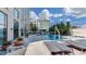 Modern rooftop pool featuring stylish lounge chairs and clear views of the surrounding cityscape at 1133 14Th St # 4150, Denver, CO 80202