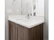 Modern bathroom vanity with wood cabinets and sink at 2828 N Federal Blvd, Denver, CO 80211