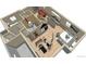 An expansive basement layout with a pool table, gym, bar, entertainment area, and clean modern finishes at 8721 E 23Rd Ave, Denver, CO 80238