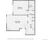 Detailed floor plan showcasing the layout of the home, including the bedroom, living room, and kitchen dimensions at 5745 W Atlantic Pl # 207, Lakewood, CO 80227