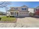 Charming two-story home with a well-manicured lawn and inviting front porch at 21642 E 55Th Ave, Denver, CO 80249