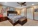 Bright bedroom with large closet and ceiling fan at 10399 Zenobia Ct, Westminster, CO 80031