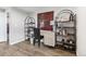 Bright home office featuring a modern desk with unique shelves and ample storage solutions at 11390 Shimley Rd, Golden, CO 80403
