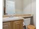Compact bathroom featuring a sink vanity, an adjacent toilet, and a neutrally decorated space at 3978 Aspen Hollow Ct, Castle Rock, CO 80104