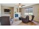 Comfortable living room featuring a fireplace, recessed lighting, and comfortable seating at 3978 Aspen Hollow Ct, Castle Rock, CO 80104