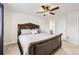 Bedroom with window coverings, ceiling fan and ample space for comfortable living at 3508 Silverado Cir, Frederick, CO 80516
