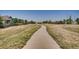 A serene walking path with a view of the mountains offering community space for exercise and enjoying the outdoors at 3508 Silverado Cir, Frederick, CO 80516